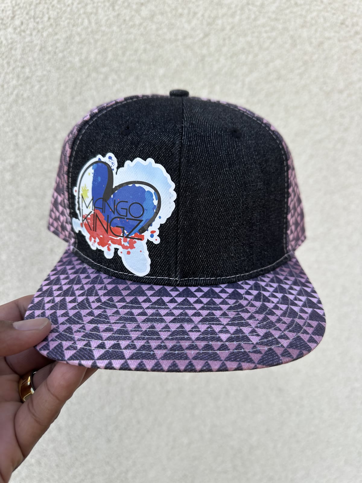 Pink Denim Flag Trucker